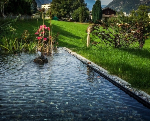 Wasserspiel Gartengestaltung Wallis Volken Gartenbau