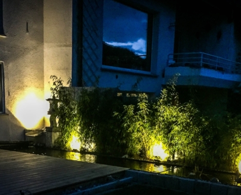Beleuchtung Bambus Gartenlicht Wallis Volken Gartenbau